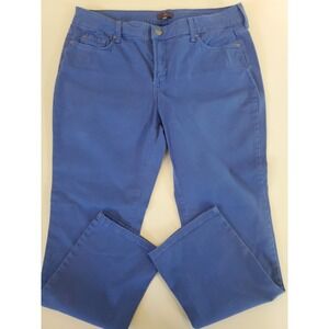 NYDJ Straight Leg Blue Stretch Jeans Womens Size 12P Made In USA